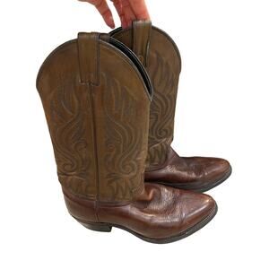 Avonite Western Boots Men 8 Women 9.5 Brown Hypalon  Oiled Leather Cowboy Rodeo